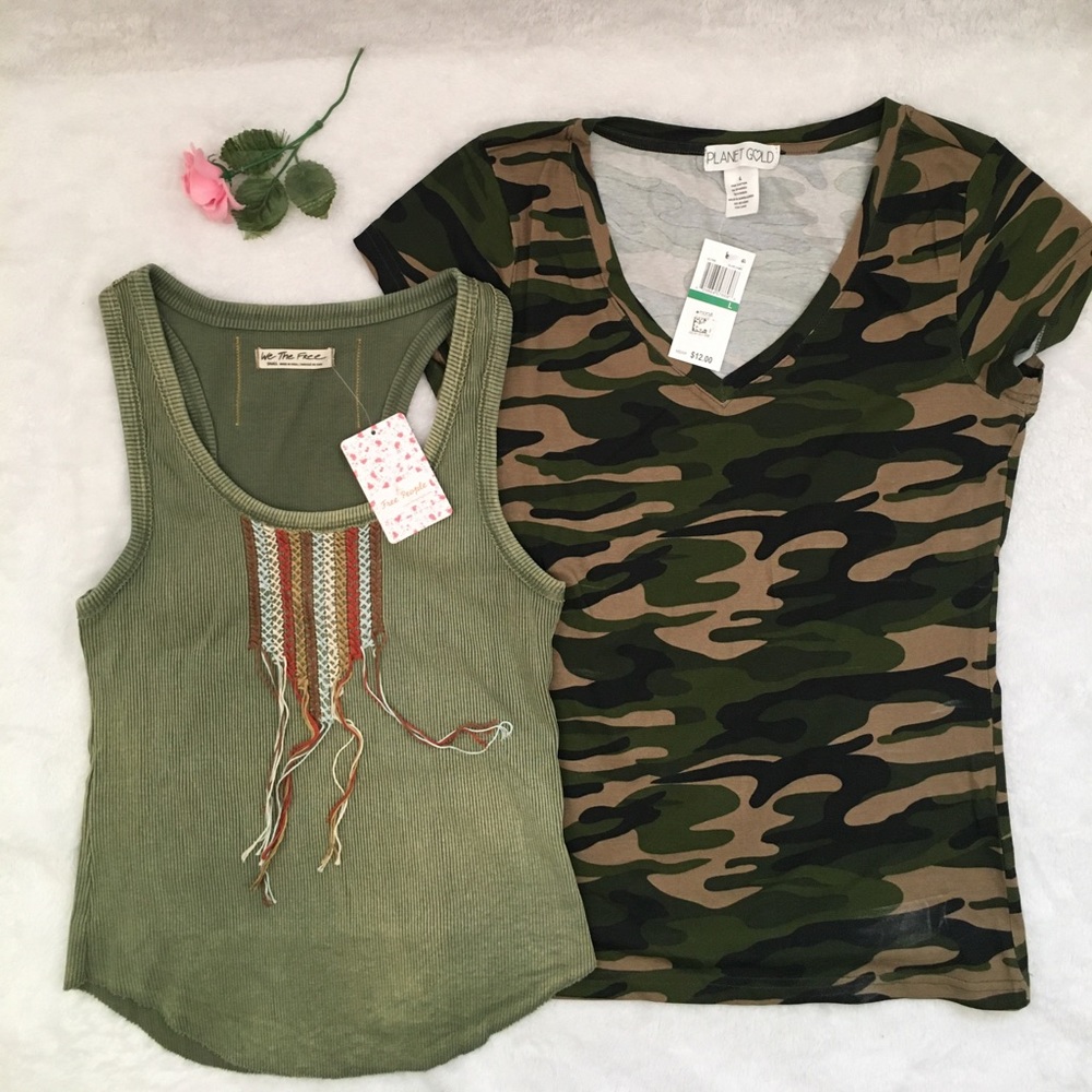 Free people tank top,size S+FREE t-shirt,L juniors